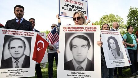 ABD’de yaşayan Türkler Ermeni soykırımı savlarını protesto etti