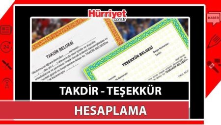 TAKDİR TEŞEKKÜR HESAPLAMA BİLGİLERİ 2025 | İlkokul, ortaokul, lise2de Teşekkür ve Takdir dokümanı kaç puanla alınır 2025?