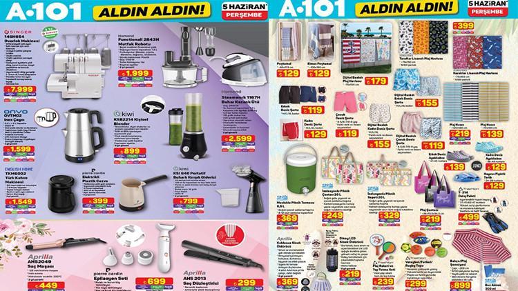 A101 AFİŞİ 5 HAZİRAN 2025 – HAFTANIN YENİ ESERLERİ || A101 aktüel kataloğu bu hafta neler sunuyor, hangi eserler gelecek? Buharlı kırışık giderici, overlok makinesi, plaj eserleri A101’lere geliyor!