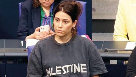 Köktürk’ün tişörtü sorun oldu! Alman Meclisi’nde Filistin hazımsızlığı