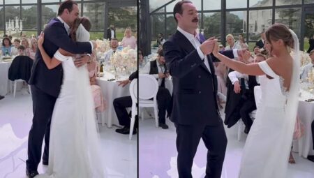 Ünlü çiftin düğünü unutulur üzere değildi… Gelinin babasıyla dansı herkesi duygulandırdı… Mutluluğa hakikat uç hoş kızım!