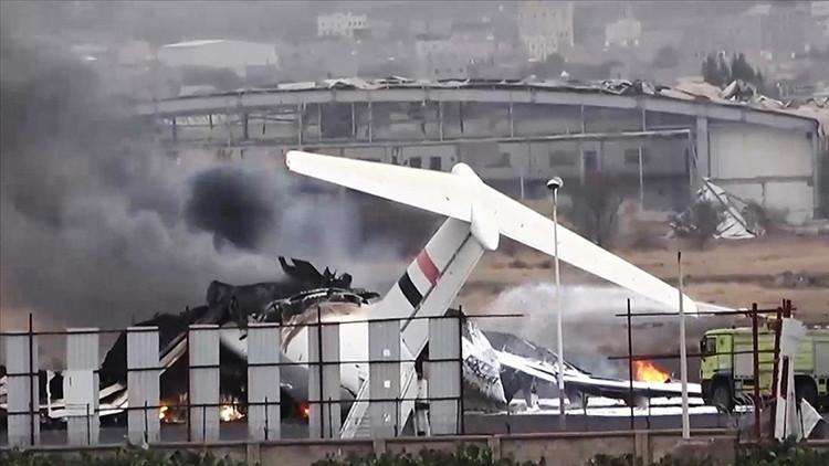 Yemen’in başkentindeki Sana Havalimanı yeniden İsrail’in amacında: Uçaklar bomba yağdırdı
